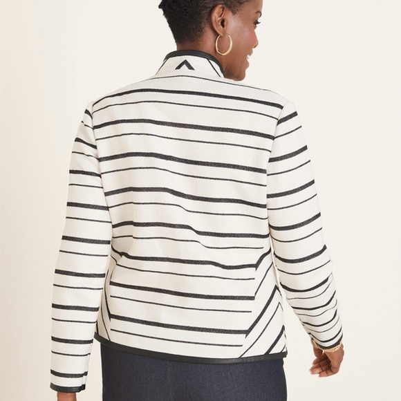 Chico’s Crossover Jacket ecru and black stripe. Size 2 (Medium).  NWT - Picture 2 of 13